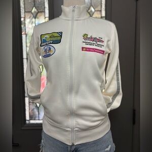 Green Layer Women's White Surf City Marathon Track Jacket